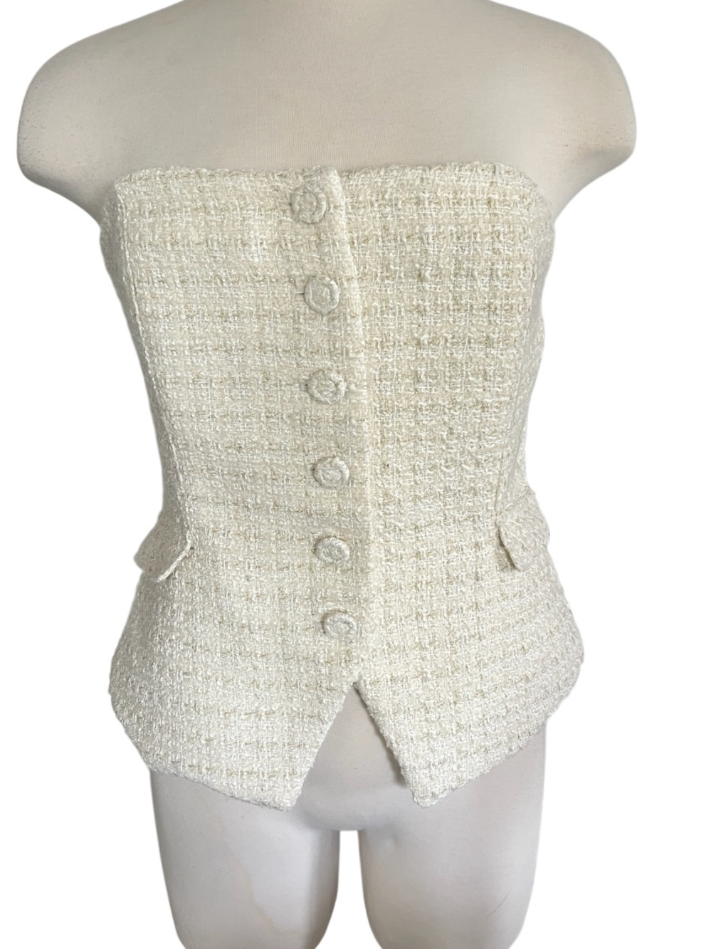 White House Black Market Tweed Bustier Size 14 NWOT - Picture 2 of 13